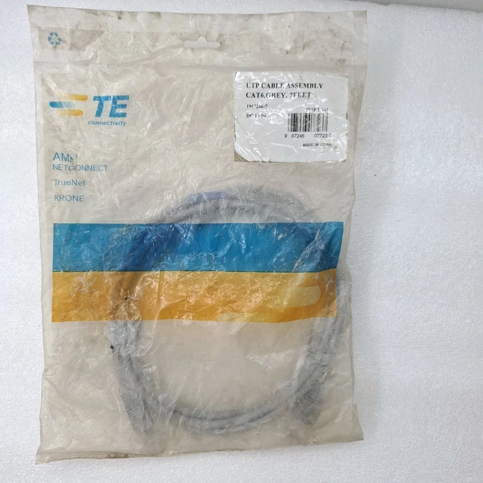 UTP CABLE ASSEMBLY CAT6, GREY, 7FEET 1967246-7 DC13 04